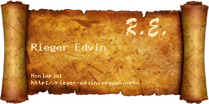 Rieger Edvin névjegykártya